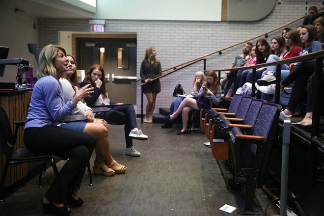 Former Sen. Wendy Davis hands students the mic to discuss sexual assault